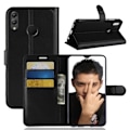 Miniatyrbillede 1 af 4: Huawei Honor 8X - Litchi Pung Etui - Sort Black Sort