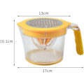 Miniatyrbillede 2 af 3: Citron- og appelsinpresser, Multifunktionel manuel citruspresser Appelsin- og citronpresser med transparent målekop, rivejern og æggeadskiller (Gul)