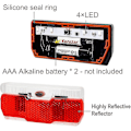 Miniatyrbilde 5 av 5: Sykkel bakre bagasjeromslys med to moduser, fast og blinkende, passer til 50 mm panniers, superlys LED baklys