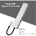 Miniatyrbillede 4 af 5: Usb C Hub-dongle, 6 i 1 Usb C til Hdmi Multiport Adapter Sd-kortlæser
