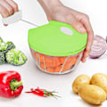 Miniatyrbilde 2 av 5: Manuell mathakker for grønnsaker, frukt, nøtter, løkhakker, håndtrekk mincer blender mikser matprosessor