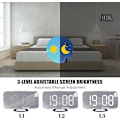 Miniatyrbild 3 av 5: Digital väckarklocka, stor LED-display, med USB-laddare, snoozefunktion