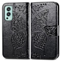 Miniatyrbillede 1 af 5: OnePlus Nord 2 5G - Butterfly Læder Etui - Sort