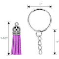 Miniatyrbilde 3 av 5: Nøkkelring Dusker, 150stk Bulk Nøkkelring Sett Inkluderer 50stk Dusker Til Håndverk, 50stk Nøkkelring Ringer Til Akryl Nøkkelring