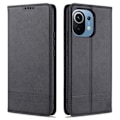 Miniatyrbillede 1 af 5: Xiaomi Mi 11 - AZNS Læder Flip Cover - Sort Black Sort