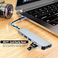 Miniatyrbillede 2 af 5: Multiport USB C-adapter til MacBook Pro, 6-i-1 USB C til HDMI-hub. (4K HDMI USB3.0 USB2.0 SD/TF-kortlæser 87W PD)