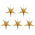 5-pack pappersstjärnlyktor - 45 cm - Juldekorationer (guld)[CO]