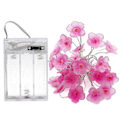Miniatyrbillede 4 af 4: LED kobbertrådslamper, lyskæde med rosa blomster, udendørs