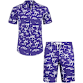 Pikkukuva 1 / 5: Havaijipaita ja shortsit miehille, normaali istuvuus, lyhythihainen, rento, funky ranta-flamingo-paitasetti M