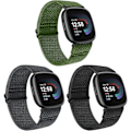 Pikkukuva 1 / 5: Joustavat nylonrannekkeet, yhteensopivat Fitbit Versa 4/Fitbit Versa 3/Fitbit Sense/Sense 2 -laitteiden kanssa, pehmeä säädettävä urheiluranneke