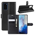 Miniatyrbillede 1 af 5: Samsung Galaxy S20 - Litchi Pung Etui - Sort Black Sort