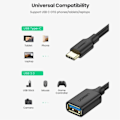 Miniatyrbillede 2 af 5: UGREEN USB-C Han - USB-A 3.0 Hun Adapter Sort