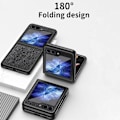 Miniatyrbild 3 av 5: Samsung Galaxy Z Flip 5 Skal Litchi Läder Svart