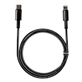 Pikkukuva 1 / 5: Baseus Tungsten 1m 20W PD USB-C - Lightning Punottu Nylonkaapeli - Musta Black Svart