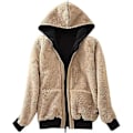 Miniatyrbilde 3 av 5: Damer Casual Vinter Varm Tykk Sherpa Fleece Jakke Full Zip Up Hettegenser Sweatshirt for Kvinner…