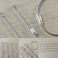 Miniatyrbillede 5 af 5: Wire nøglering kabel (10 stk.) Tyk rustfrit stål nøglering wire loops med sikker skruelås til ophængning af bagagemærker