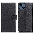 Miniatyrbillede 1 af 5: iPhone 15 Plus Cover Litchi Læder Sort