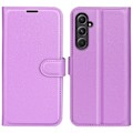 Miniatyrbild 1 av 5: Samsung Galaxy A55 5G Fodral Litchi Läder Lila