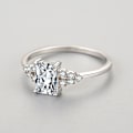 Miniatyrbillede 3 af 3: Rektangulær Zirkon Ring Damemode Lys Luksus Ring Sølv Smykker-----Størrelse 8