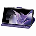 Pikkukuva 3 / 5: Xiaomi Redmi Note 14 Pro 5G Kotelo Nahka Perhoskuvio Tumman Violetti