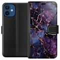 Miniatyrbillede 1 af 3: Apple iPhone 12 mini Pung Etui Marmor Blå Lilla
