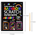 Miniatyrbillede 3 af 5: 2 stk. Regnbue Scratch Paper Børns Kunstbog Sort Diy Regnbue Kunstpapir Kort Neon Scratch Bog W