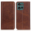 Miniatyrbillede 1 af 5: Motorola Edge 50 Flip Cover Spaltet Læder Brun
