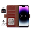 Miniatyrbillede 4 af 5: iPhone 15 Pro Etui RFID Ægte Læder Brun