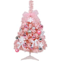 Miniatyrbilde 1 av 4: Rosa skrivebords-juletrær Mini kunstig julefuru LED-belysning Juletrær