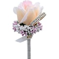 Miniatyrbillede 1 af 4: 2 stk. Bryllups Boutonniere Kunstig Blomst Brudgom Groomsman Corsage Rose Silke Dragt Til Bryllup Prom Homecoming Champagne