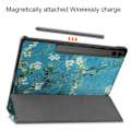 Miniatyrbild 5 av 5: Galaxy Tab S9 FE Plus Fodral Tri-Fold Läder Peach Blossom