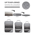 Miniatyrbilde 5 av 5: 3 stk bærevesker Reise komprimerbar oppbevaringspose sett Mesh Visuell bagasjeorganisator, svart