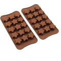 Miniatyrbillede 3 af 5: 15-huls stjerneformet chokoladeform, sæt med 4 stk. non-stick fødevaregodkendt silikoneform til slikchokoladegelé, isterning