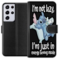Pikkukuva 1 / 3: Samsung Galaxy S21 Ultra 5G Lompakkokotelo Stitch Text