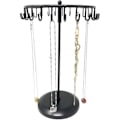 Miniatyrbillede 4 af 5: Roterende halskædeholder Smykke Organizer Display Stand 14-tommer med 23 åg Sort, kort-sort, 8,27*5,9*13,8 tommer (HS01)