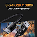 Miniatyrbild 2 av 5: Baseus DP DisplayPort Hankabel 1,5m, 8K Stöd Svart