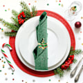 Miniatyrbillede 4 af 5: Sæt med 12 juleservietringe, juleservietringe guld jul