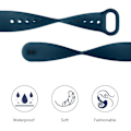 Miniatyrbillede 2 af 4: Rem til Xiaomi Mi Band 4/Mi Band 3, 3 stk. justerbart silikone sportsarmbånd sort + grå + midnatsblå