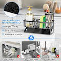 Miniatyrbillede 2 af 5: Vaskorganiser i rustfrit stål, vaskorganiser til køkkensvamp, vaskorganiser