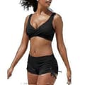Bikini Set Dam Badkläder Baddräkt Strandkläder (3XL Svart)[CO]