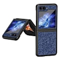 Miniatyrbild 1 av 5: Samsung Galaxy Z Flip 5 Skal Litchi Läder Safirblå