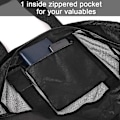 Miniatyrbillede 5 af 5: Oversized strandtaske, XL netpose med lynlås og lommer, perfekt til familieture til stranden SORT