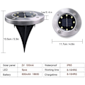 Miniatyrbilde 2 av 5: Utendørs solcellelamper 8 LED solcellelamper utendørs gulvlampe utendørs gulvlamper hagelamper Ip65 (8 varmhvit)-WELLNGS