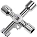 Miniatyrbilde 1 av 5: Gassnøkkel Måler Nøkkel Verktøy Nøkkel for Elektrisk Skap Skap Åpning Nøkkel Sink Legering(1stk, Sølv)