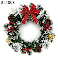 Miniatyrbild 1 av 5: Christmas Wreath for Front Door 15.7 Inch Artificial Winter Hanging Wreath for Front Door/Window with Pine Cones, Bell, Berries and Bow