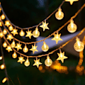Miniatyrbilde 2 av 5: Strenglys 20Ft 40 LED Fe Lys Operert Vanntett Innendørs Utendørs Julelys for Soverom Fest Bryllup Jul
