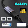 Pikkukuva 2 / 4: USB-C - Mini Displayport -sovitinmuunnin USB-C Type C Naaraslähde Mini Displayport 1.4 8K 6