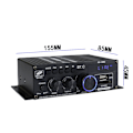 Miniatyrbilde 3 av 5: Audio Power Amplifier Stereo Speaker BluetoothAmp Receiver med strømforsyning, fjernkontroll, FM-antenne for bil, hjem, bar, fest