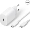 Snabb Laddare - E.F.CONNECTION - 25W - med 1M USB-C-kabel - för iPhone 17 Pro Max, 17 Pro, 17, iPhone 16, 16 Pro, 15 Pro - Vit Vit