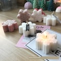 Miniatyrbillede 4 af 5: Lysforme Lys Stearinlys DIY Støbeforme i Silikoneform MJ70 Seks Julesnefnug på Række